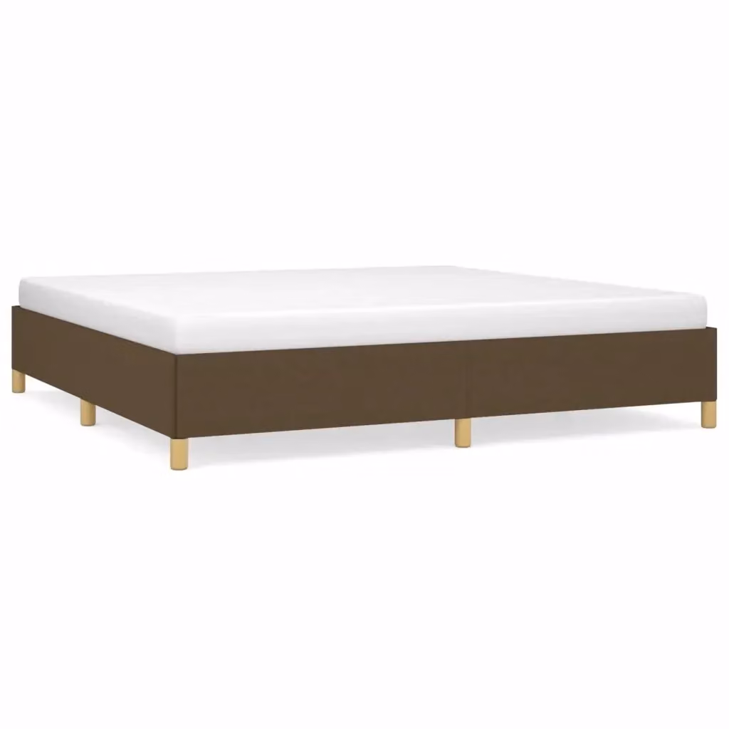 Struttura Letto Design Mania in Tessuto Marrone Scuro con Doghe in Legno L/P/H: 200 x 200 x 35 cm – 2
