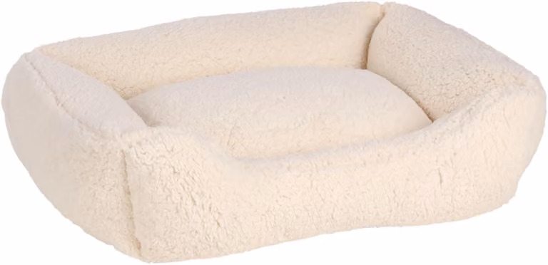 Cuccia per cani Flamingo Felpa rettangolare bianca, dimensioni: 65 x 50 x 20 cm