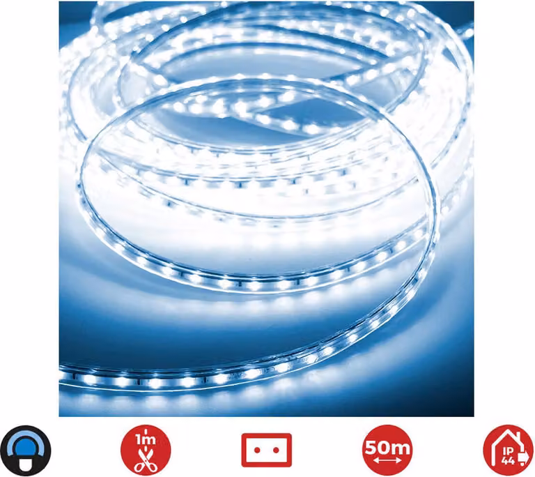 Striscia di led 50m. 60 led/m 4,2w/m blu ip44 edm 220-240v (uso interno/esterno)