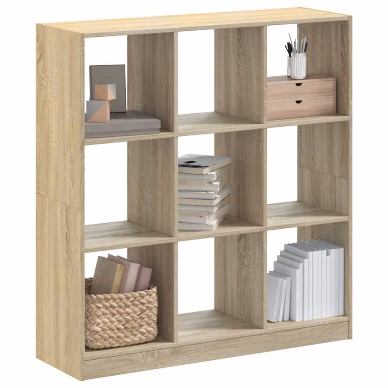 Libreria moderna vidaXL in legno Rovere Sonoma, colore marrone/beige, L 102 cm x P 32 cm x H 108 cm