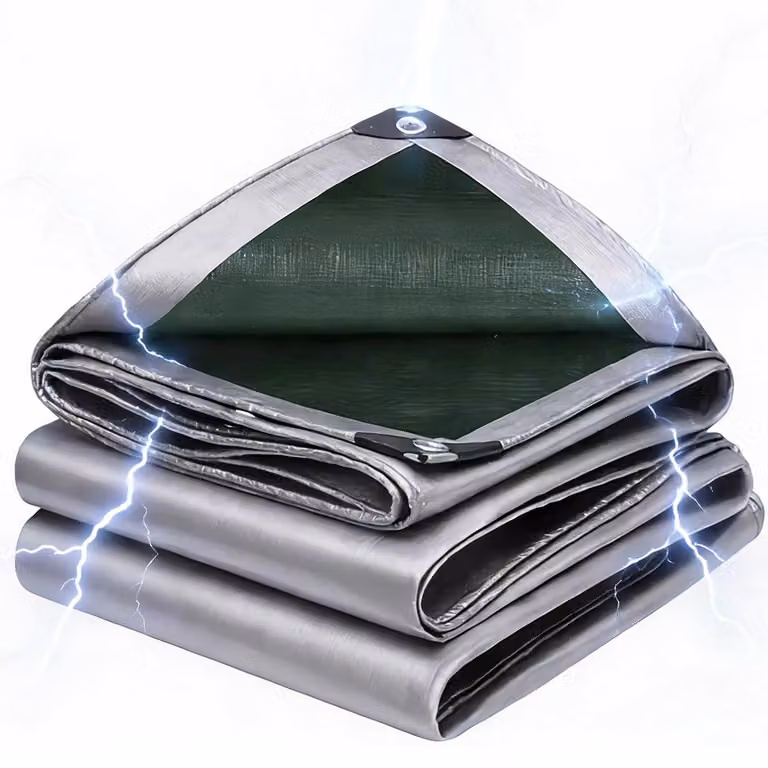 Telo in tessuto PE, 200 g/m², dimensioni 2,5 x 3,5 metri, impermeabile, con occhielli, colore verde argento