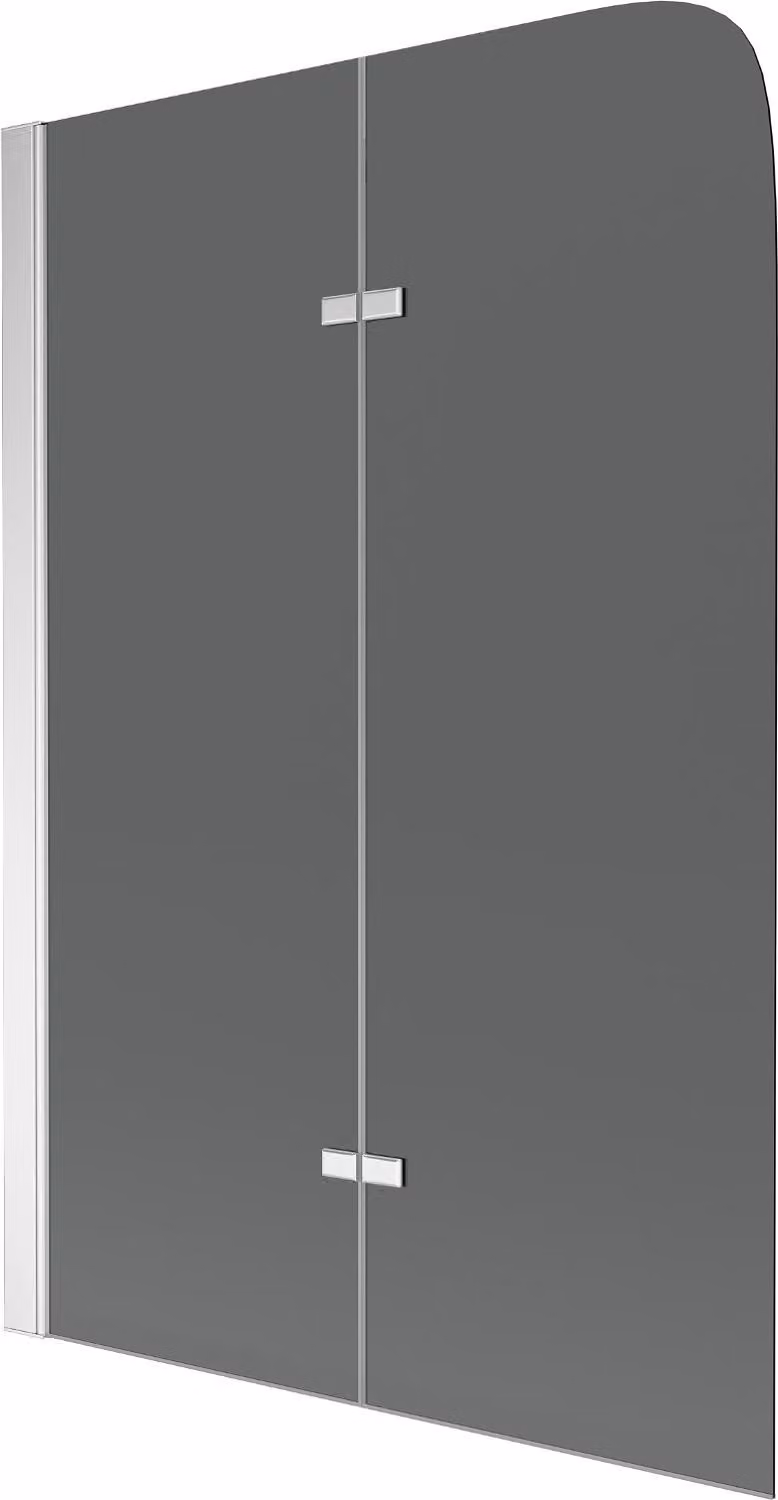 Mexen Felix paravento da vasca a 2 ante 80 x 140 cm, grafite, cromo - 890-080-002-01-40