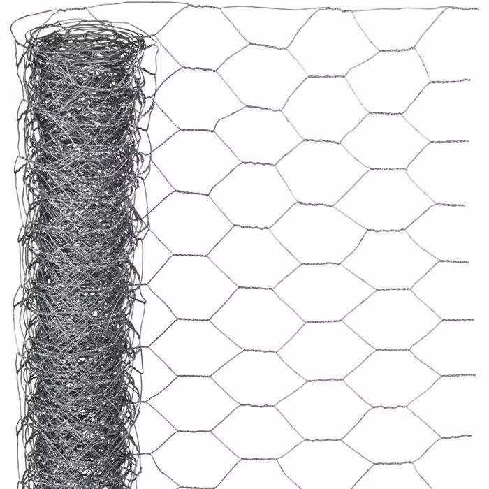 Rete esagonale, zincata, 1 x 25 m, maglia 25 mm, grigio