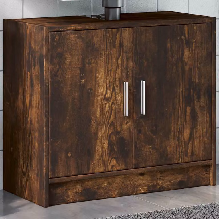Mobile Lavabo vidaXL in Legno Multistrato Rovere Fumo, L 63 x P 29 x H 55 cm