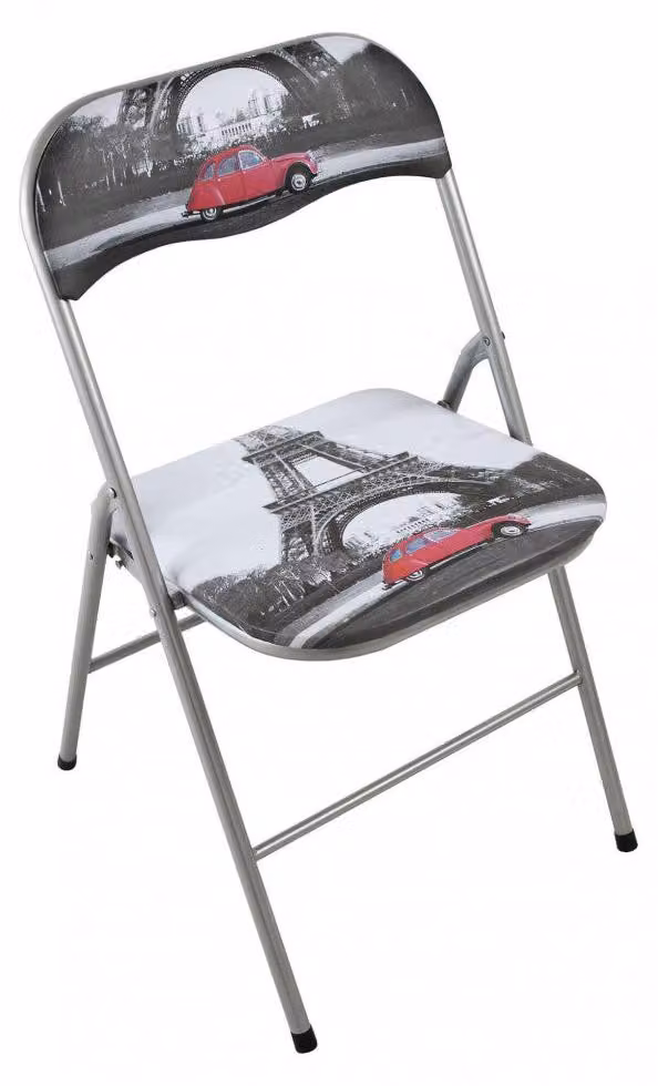 Sedia da Giardino Pieghevole Slim 44x45x79 h cm in Acciaio Parigi