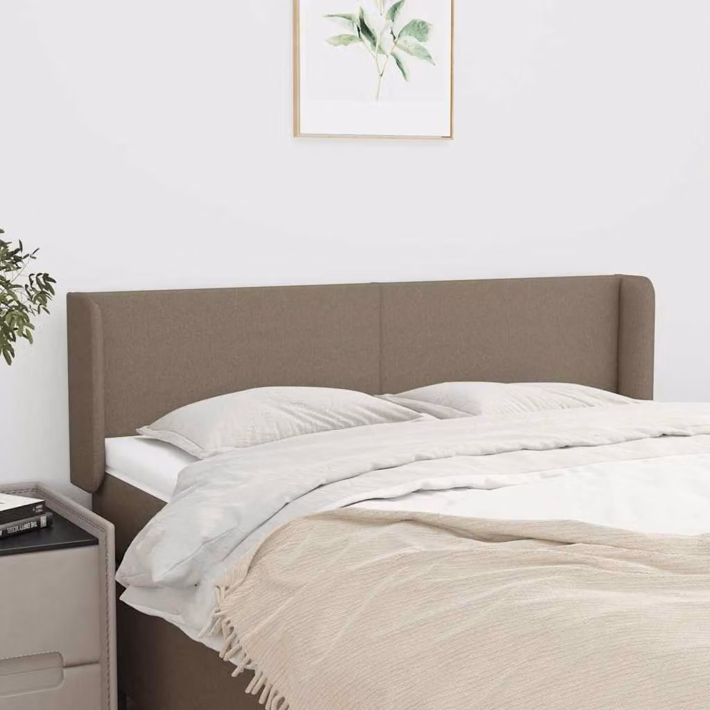 Testiera ad orecchio vidaXL in tessuto beige/grigio L: 147 cm, P: 16 cm, H: 78-88 cm