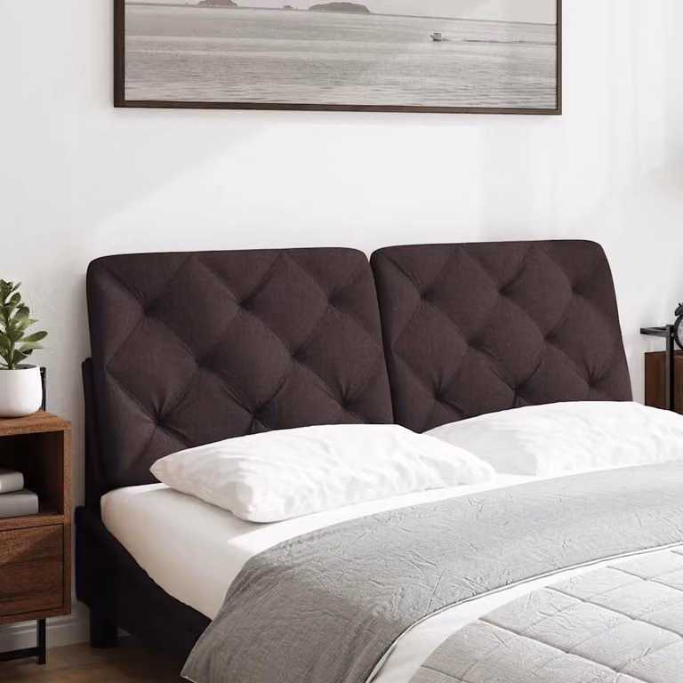 vidaXL Cuscino Testiera Marrone Scuro 120 cm in Tessuto
