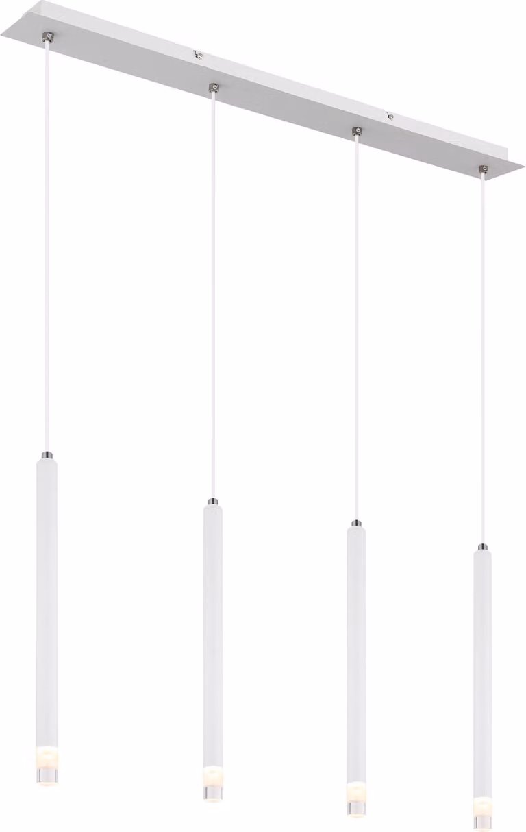Lampada a sospensione, metallo, bianco, satinato, H 120 cm