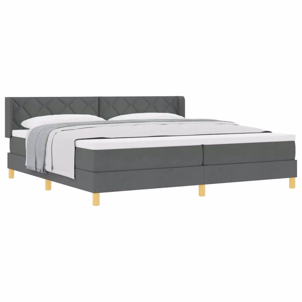 Letto a molle con testiera vidaXL Grigio, L: 200 cm, P: 200 cm, H: 280 cm – 2