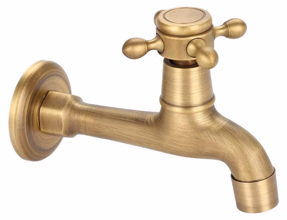 Miscelatore vintage da parete, in ottone massiccio, attacco G1/2