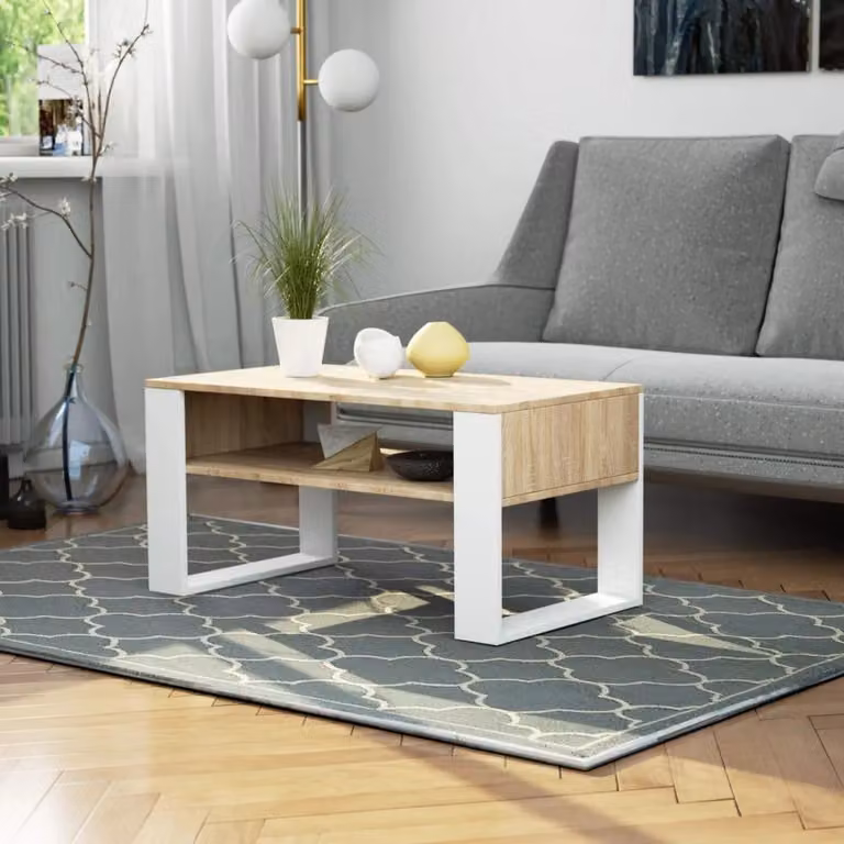 Tavolino TYVREN - rovere sonoma / bianco