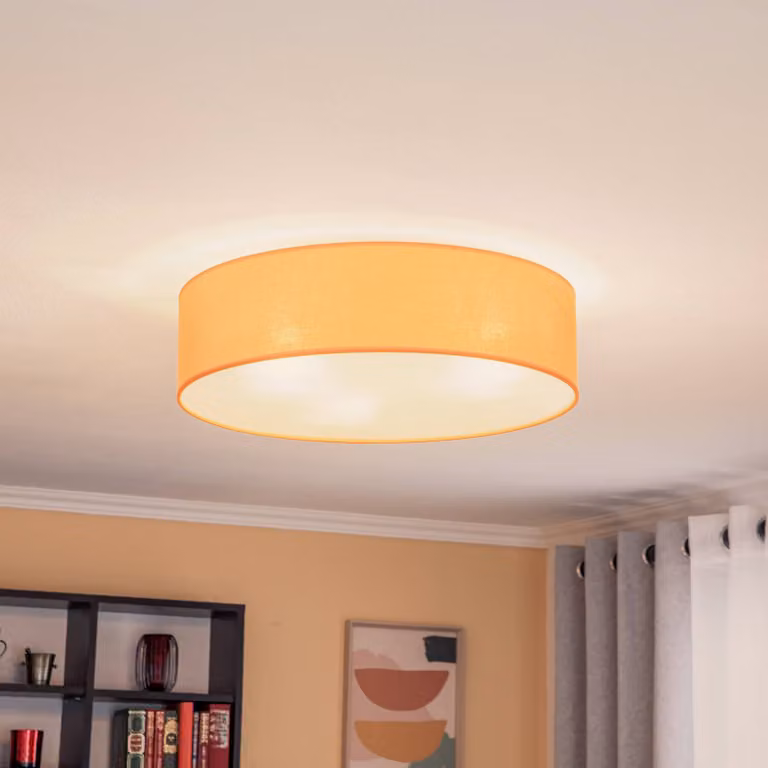 Plafoniera soffitto Roller Duolla, dimmerabile, Giallo / Arancione, Soggiorno / Sala da pranzo, Tessuto / Stoffa / Seta, Moderno, Plafoniera