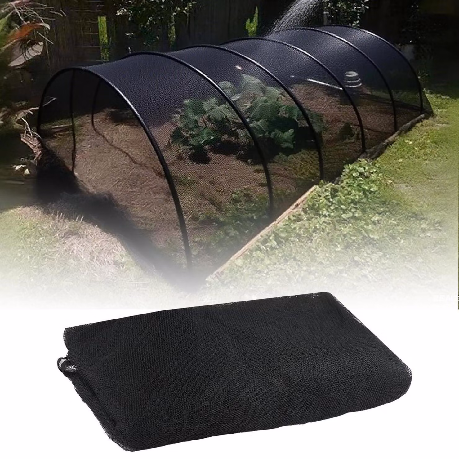 Rete antinsetto Gartennetz, 6 metri x 2,4 metri, colore nero, rete protettiva per piante