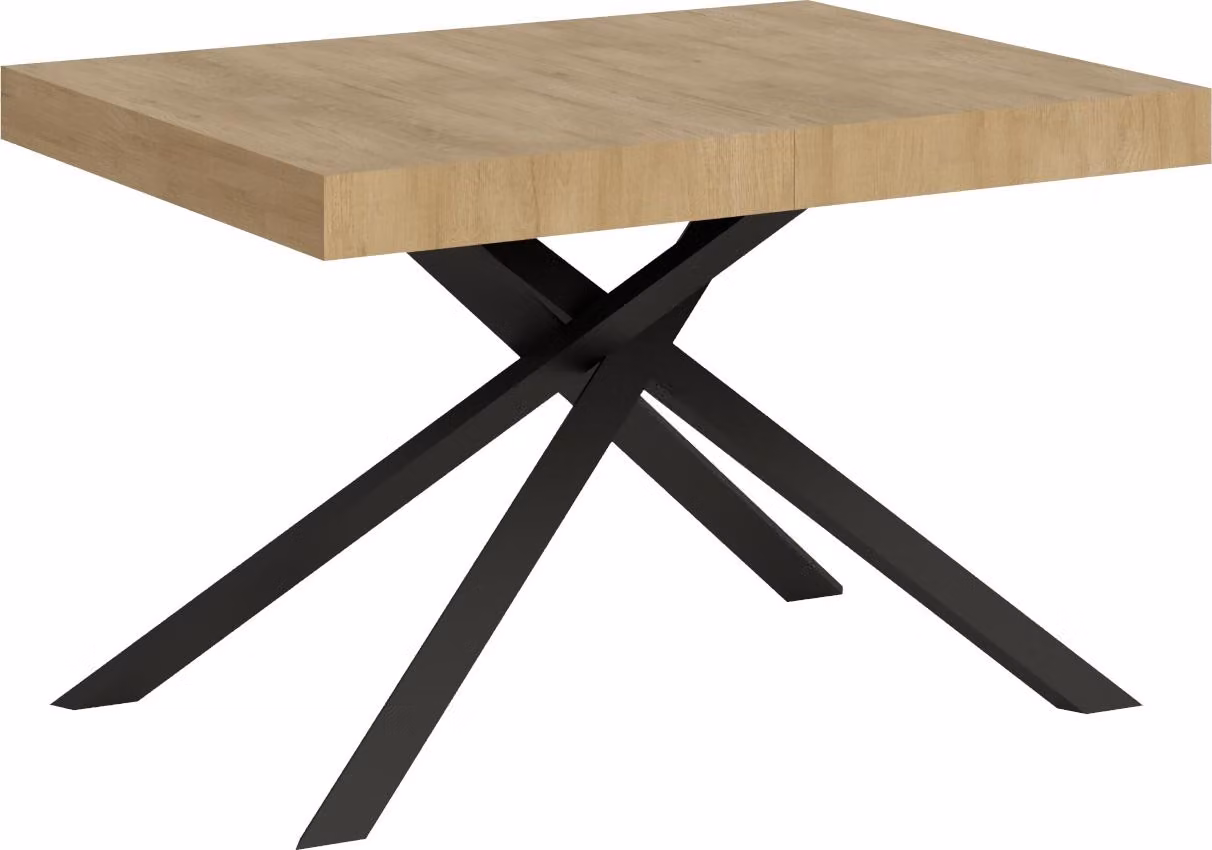 ITYHOME - Tavolo allungabile 130/390x90 cm Karida quercia natura gambe antracite