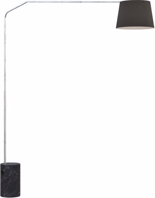 Piantana Contemporanea Slope Marmo Cilindro Nero Diffusore Nero 1 Luce E27