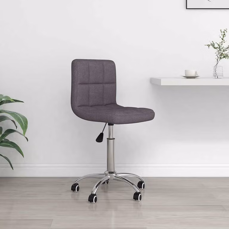 Sedia da ufficio girevole vidaXL Talpa in tessuto con base in metallo, grigio o viola