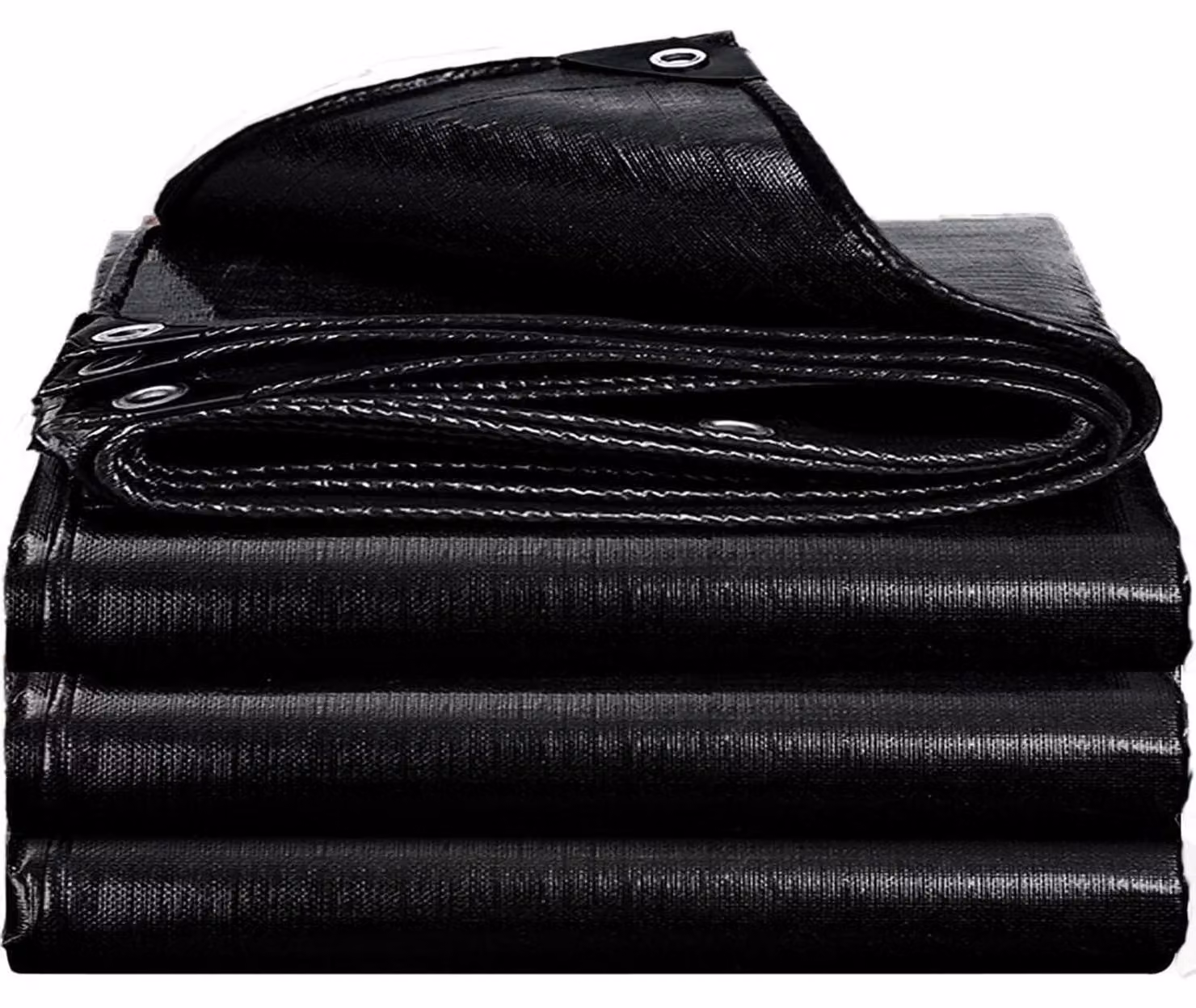Telo protettivo da 180 g/m², resistente, antistrappo, impermeabile, di colore nero intenso, dimensioni 5x6 metri