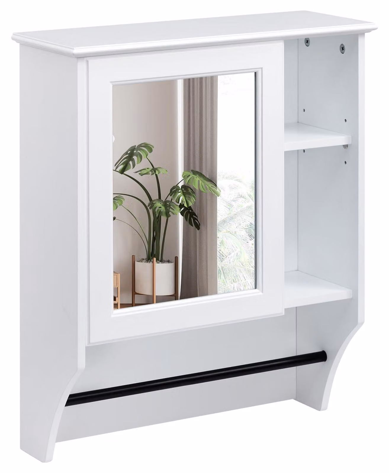 Mobiletto da bagno con specchio e porta asciugamani, dimensioni 50x19,5x61,5 cm