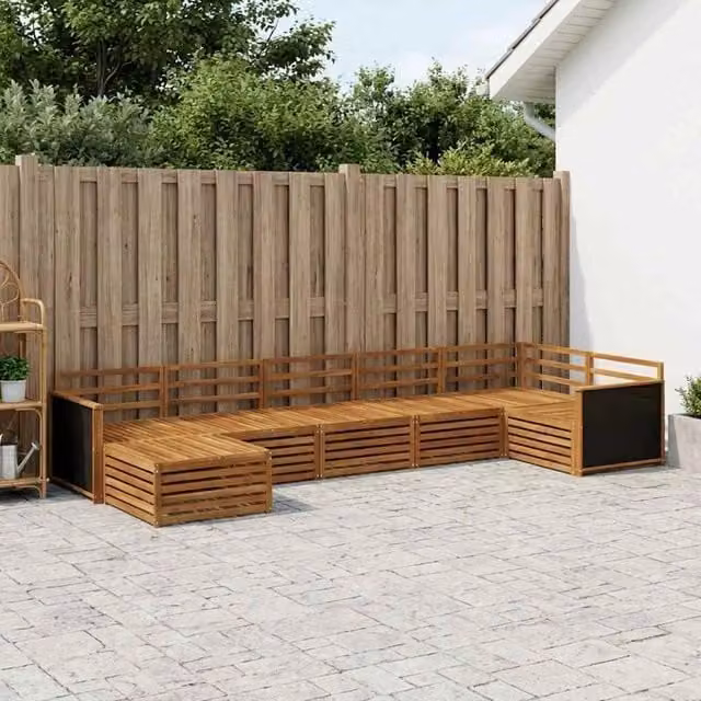 Set di divani da esterno 7 pz Naturale 3383612