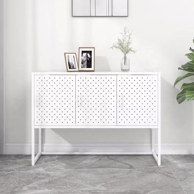 Credenza moderna in metallo bianca vidaXL L/P/H: 105 x 35 x 75 cm