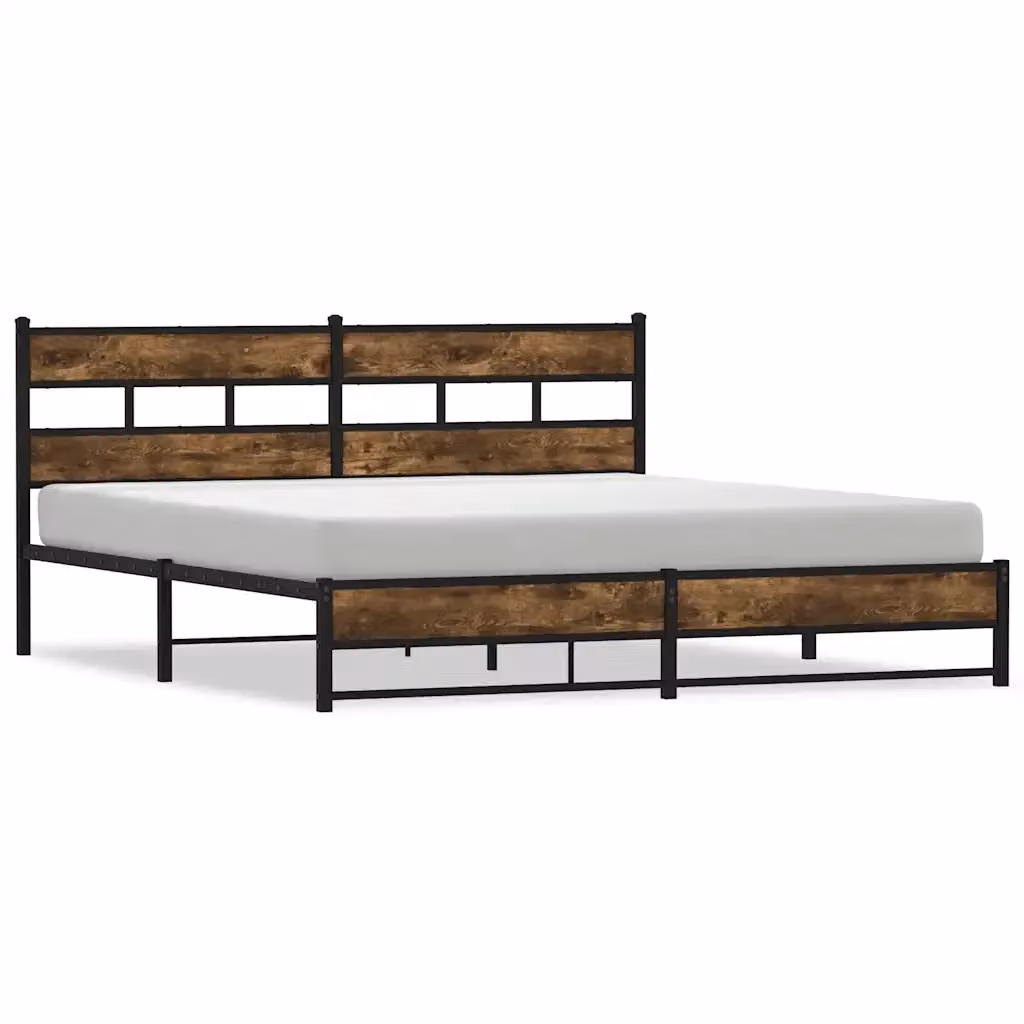 Giroletto in metallo e MDF vidaXL colore Rovere Fumo L 180 x P 200 cm – 2