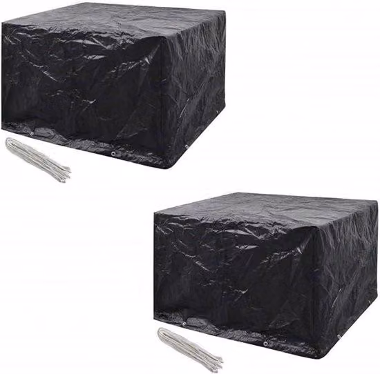 Coperture per mobili da giardino, 2 pezzi - Coperture impermeabili per mobili - Protezione per mobili - Polyrattan - 113x113x73 cm - Nero