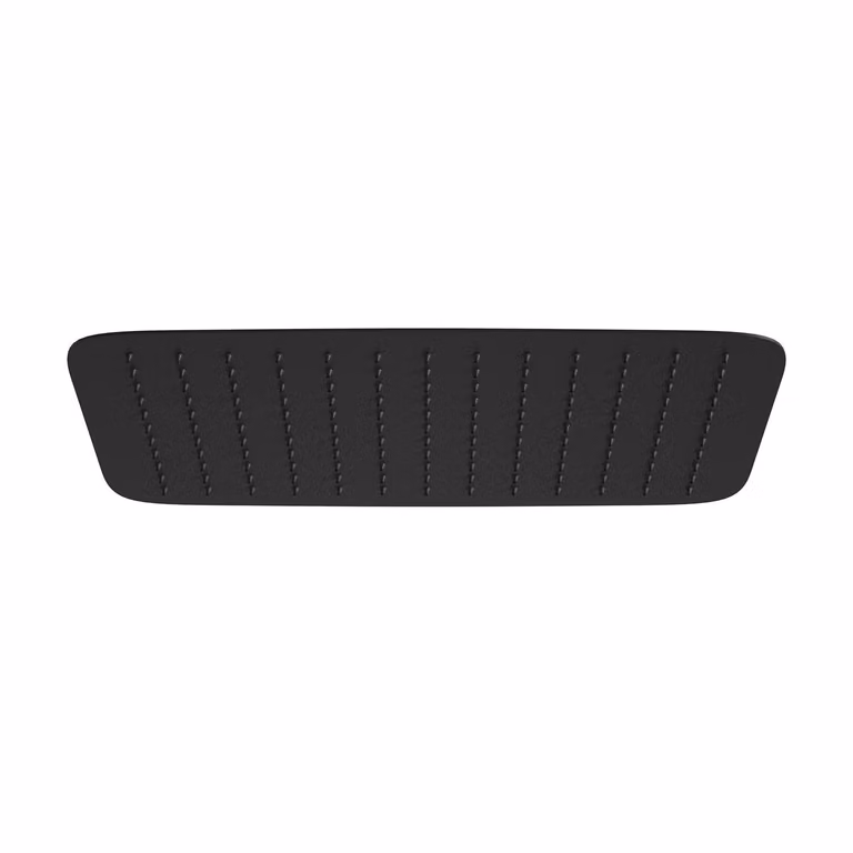 JOHO Soffione doccia a pioggia in acciaio inox 304, Docce Fisse con ugelli anticalcare ad alta pressione, rettangolare 35 x 25 cm, nero