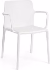 Sedia da esterno con braccioli Yes Everyday in polipropilene bianco impilabile e resistente alle intemperie