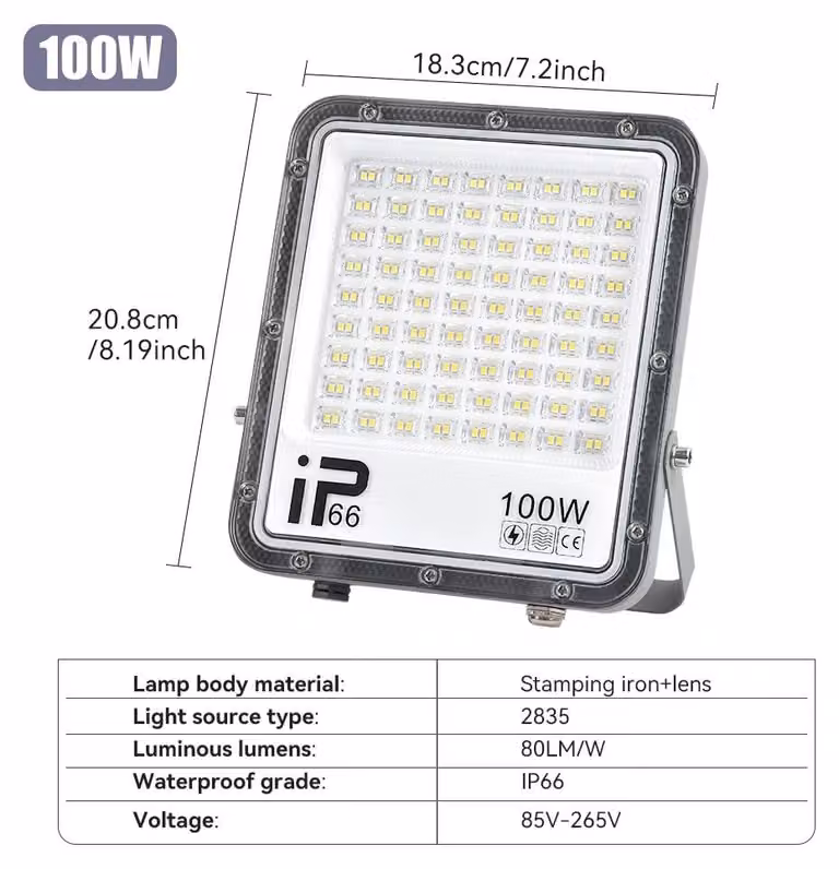 Fari a LED per esterni - 2 x 100 W - Alta luminosità - 85-265 V - Adatti per giardino e strade