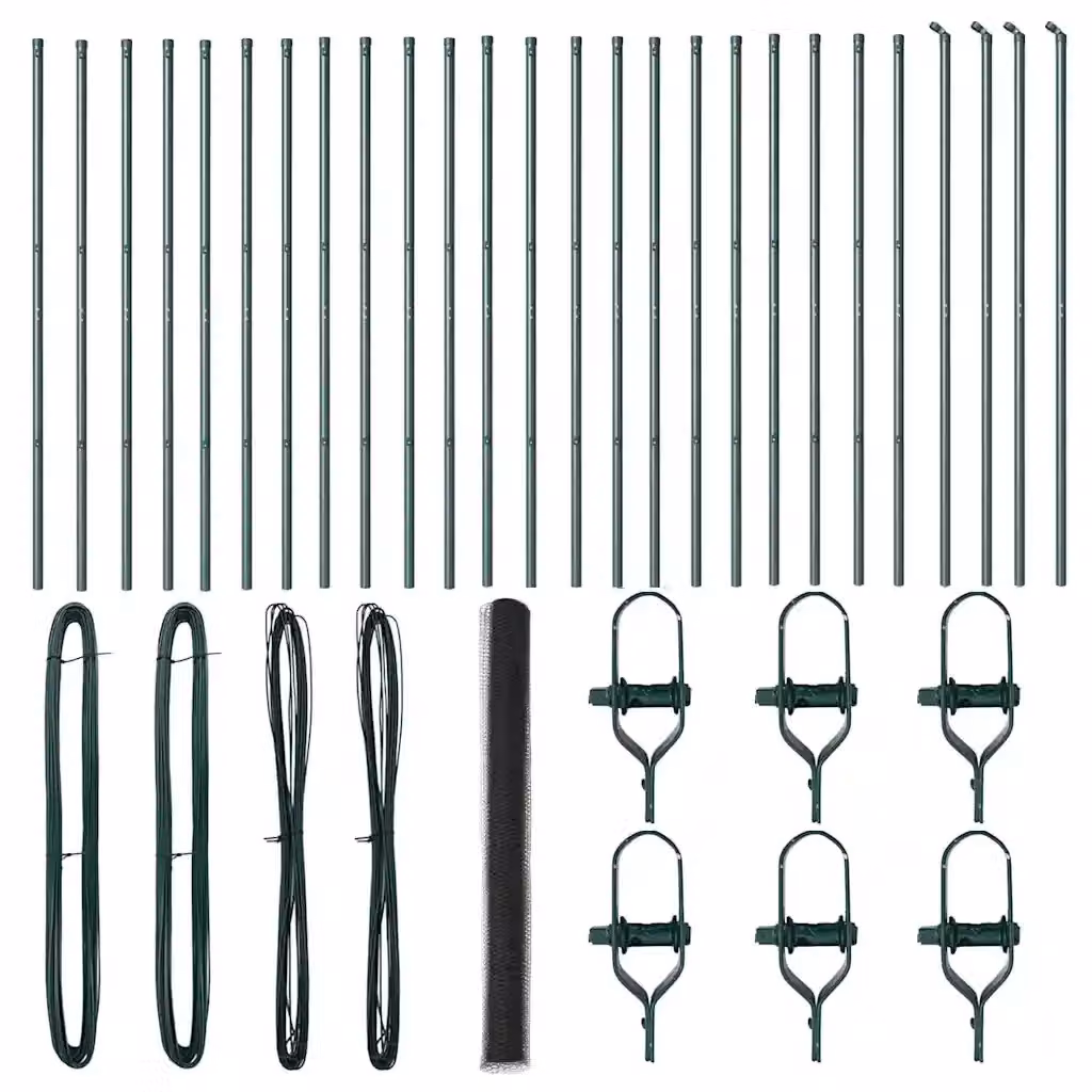 vidaXL Palo della recinzione rotondo in acciaio e PVC Grigio, H: 150 cm, L: 50 cm – 2