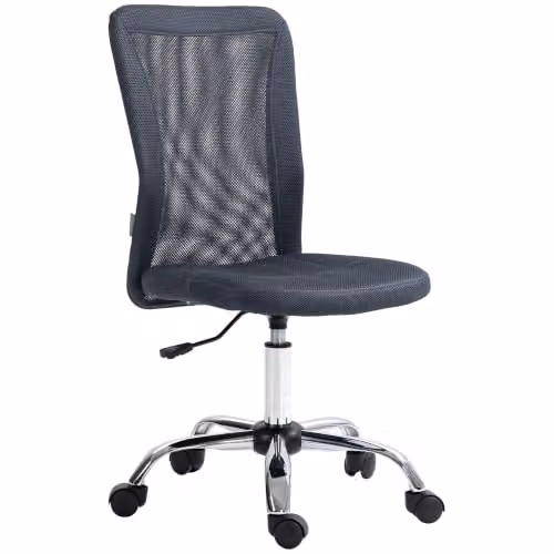 Vinsetto Sedia da ufficio ergonomica regolabile in altezza Grigio scuro