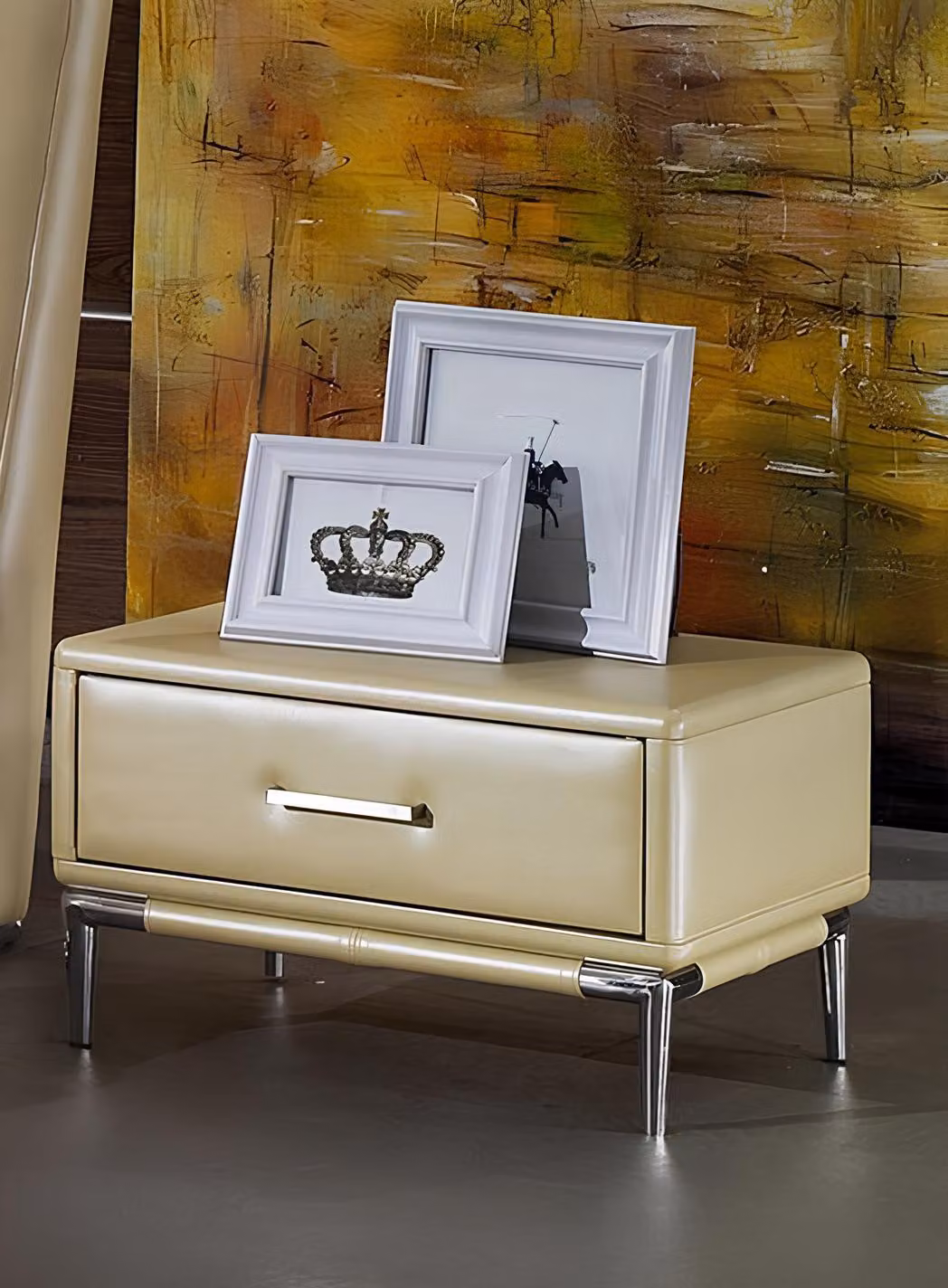 Design Nacht Tisch Metall Glanz Tische Konsolen Schlaf Zimmer Beistell Konsole