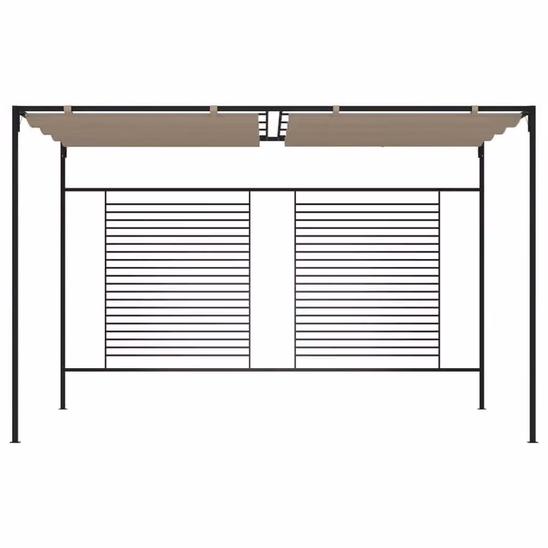Gazebo con Tetto Retrattile 3x4x2,3 m Grigio Talpa 180 g/m²