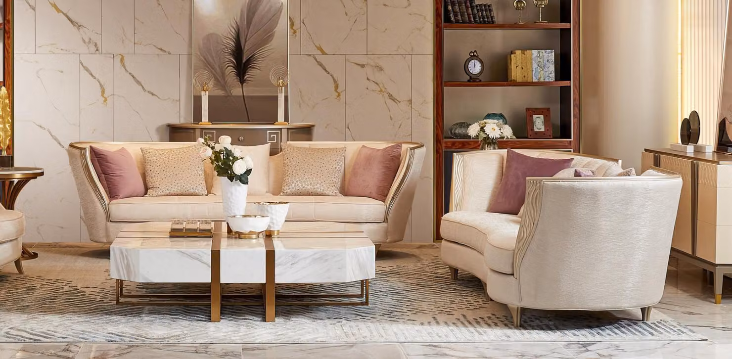 Komplett Set Sofagarnitur 4+4 Sitzer Designer Wohnlandschaft 2 tlg. Gruppe Sofa