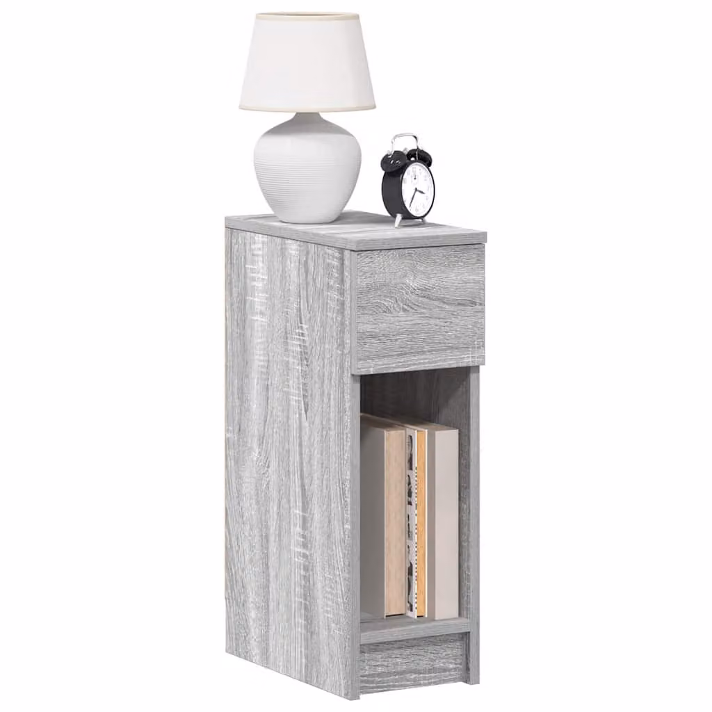 Set di 2 comodini sospesi vidaXL con cassetto, colore grigio, L/P/H: 36 x 20 x 60 cm