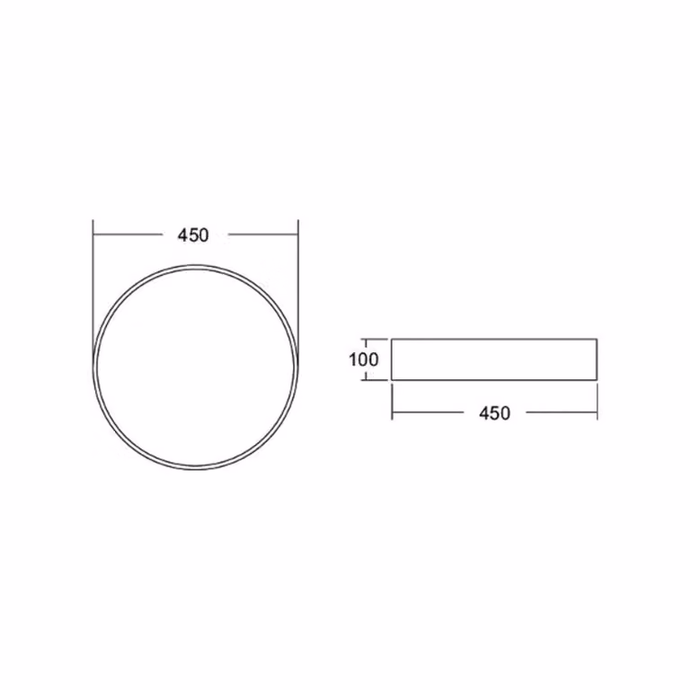 BRUMBERG Cerchio Biro, Ø 45 cm, on/off, argento, 4.000 K Biro Circle, Alluminio / Grigio / Zincato, Studio / Ufficio, Alluminio, Moderno