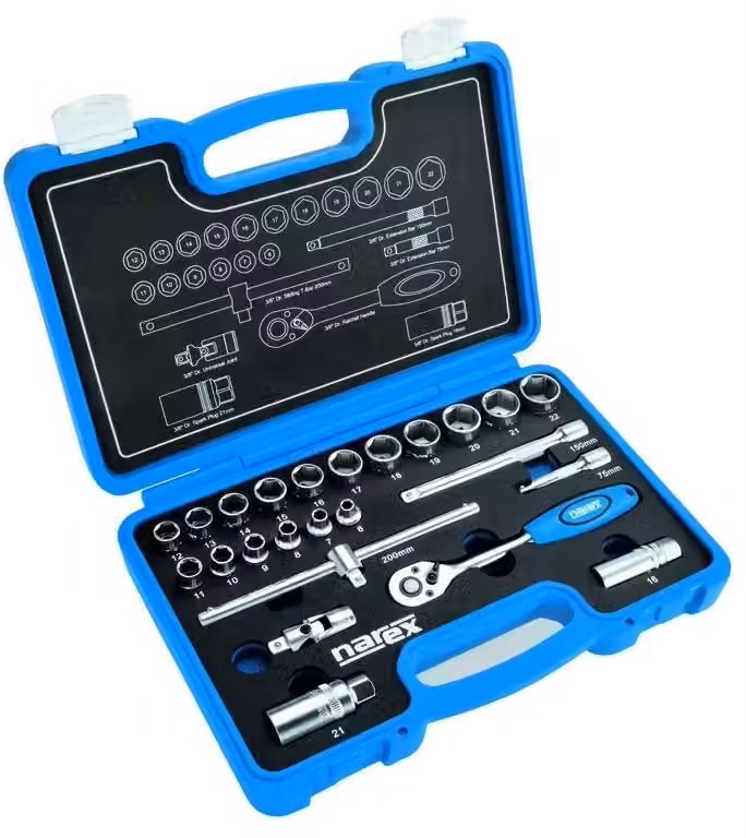 Set di utensili Narex da 3/8", 24 pezzi