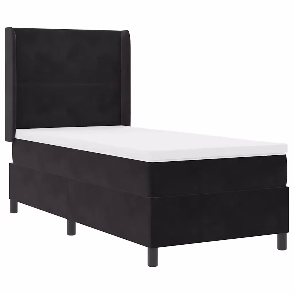 Letto a molle moderno vidaXL in velluto nero con illuminazione LED sottostante L/P: 80 x 200 cm – 2