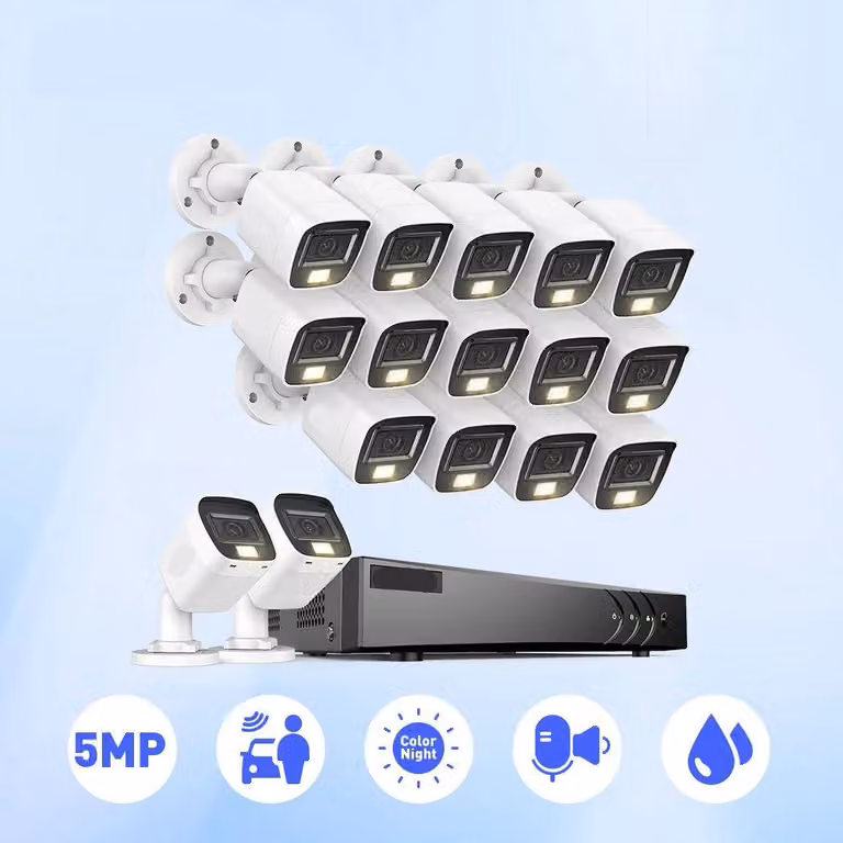 Kit di sicurezza - Sistema di videosorveglianza - Sistema di telecamere - Videosorveglianza - Telecamera di sicurezza - 16 telecamere