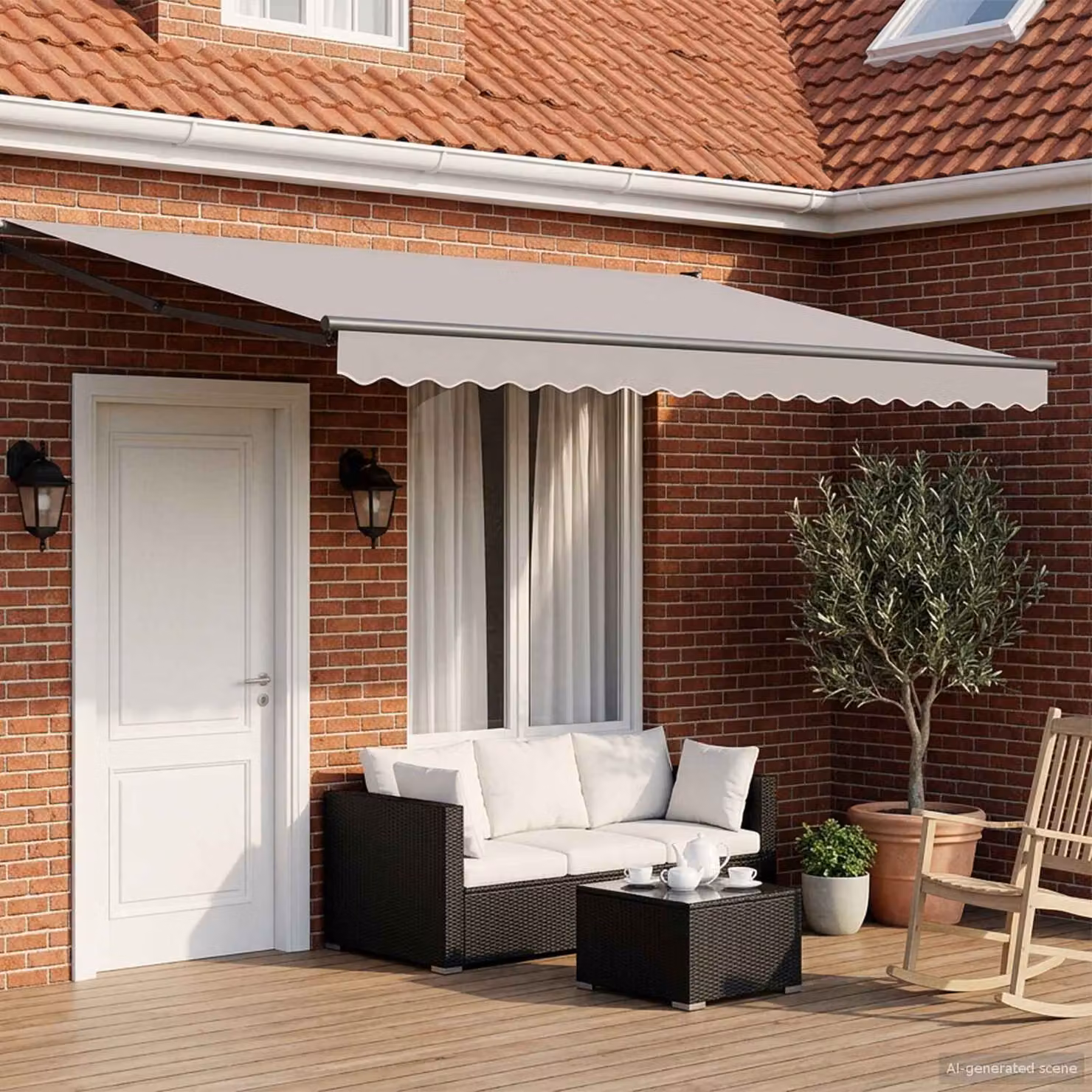 Telaio per tenda da sole elettrica vidaXL con LED e sensore del vento, colore grigio antracite, L: 450 cm x P: 300 cm
