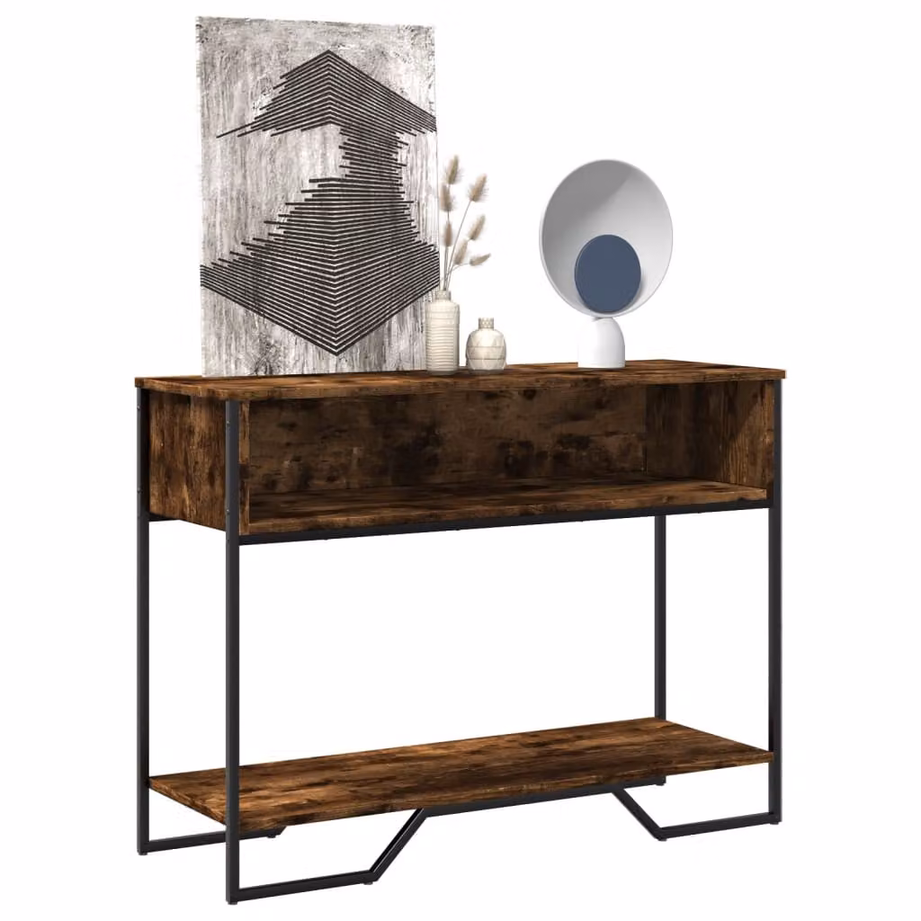 vidaXL Tavolo Consolle in Rovere Fumo, L 100 x P 35 x H 74,5 cm