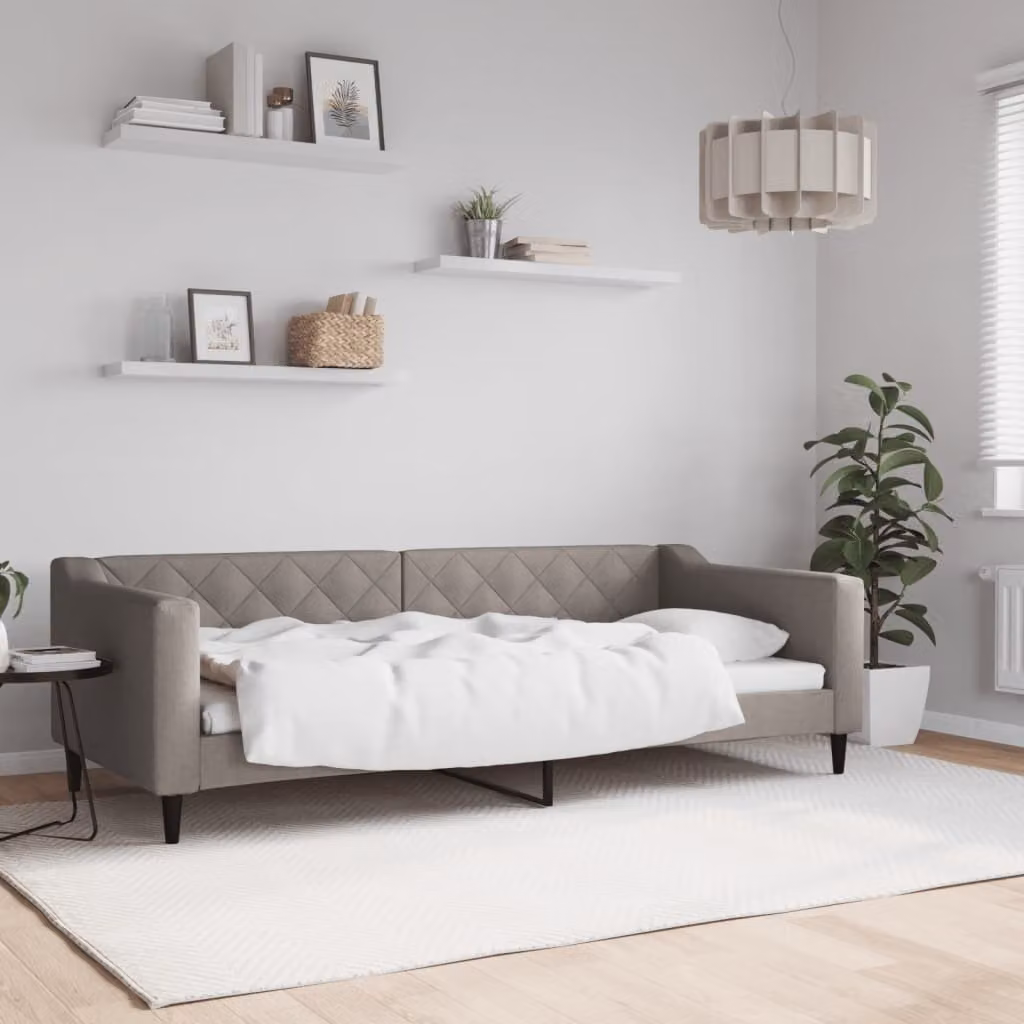 Maison Exclusive - Letto a giorno color taupe, 90x200 cm, rivestito in tessuto