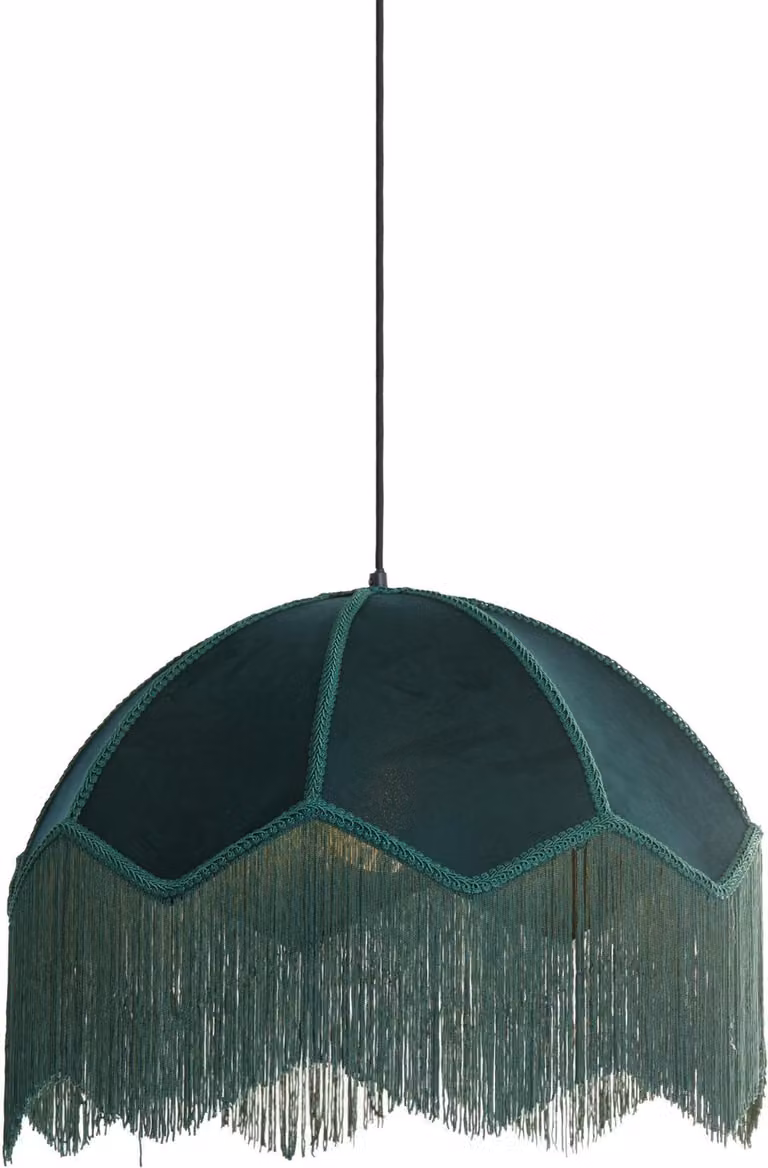 Lampada a sospensione - verde - Malacia - raffia velluto - Ø 50cm - E27 - 2986376 - Light & Living