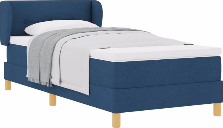 Letto a molle con materasso Blu 100 x 200 cm Tessuto