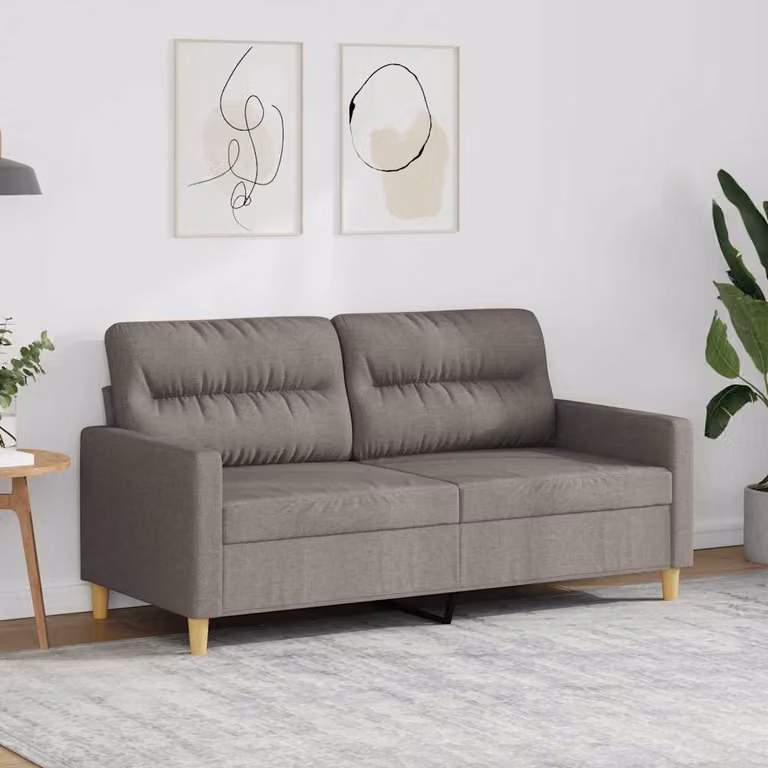 Divano a 2 posti moderno vidaXL in tessuto beige e grigio con struttura in metallo per il tuo soggiorno