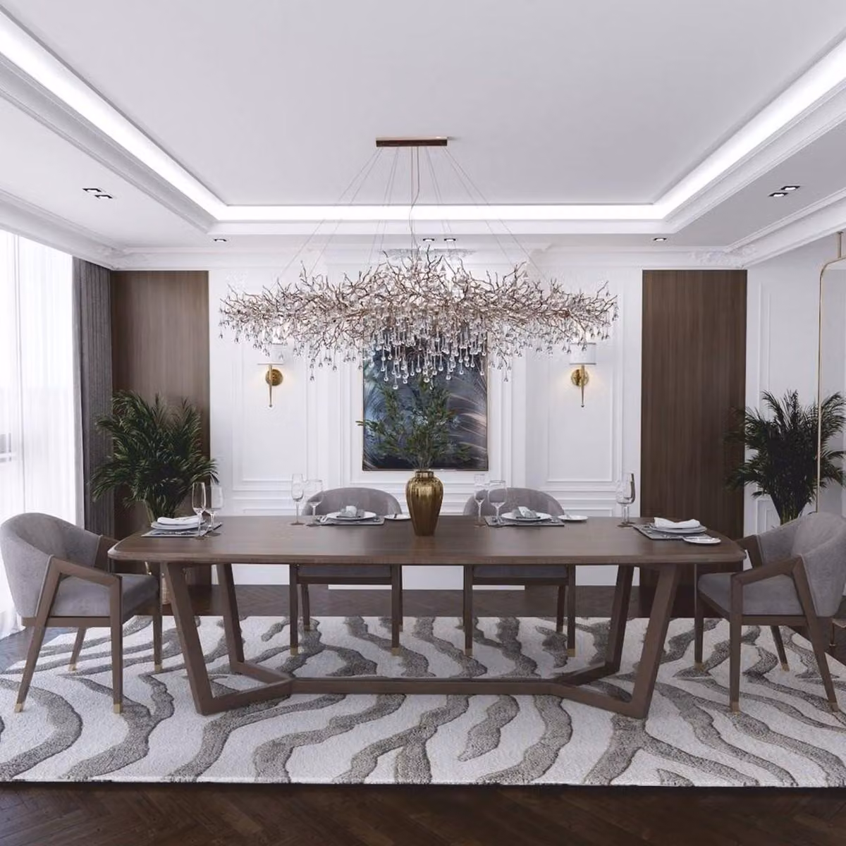 Casa Padrino Tavolo da pranzo marrone scuro 200 cm - Mobili per sala da pranzo