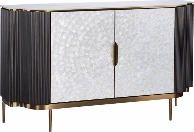 FURNLUX Credenza Stylish Grey 150cm / Colore principale: Bianco / Dimensioni: 150 x 88 x 40 cm