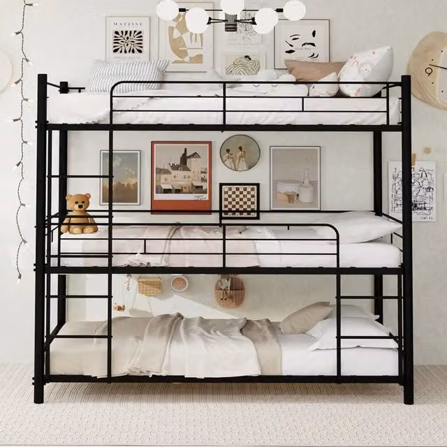 letto a castello in ferro nero 92 x 192 cm