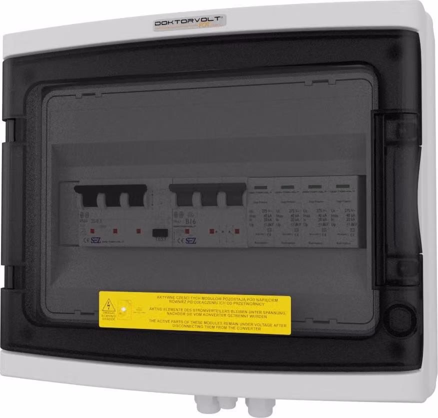 Scatola di derivazione solare PV AC B16A 12 moduli fotovoltaici Doktorvolt 2384