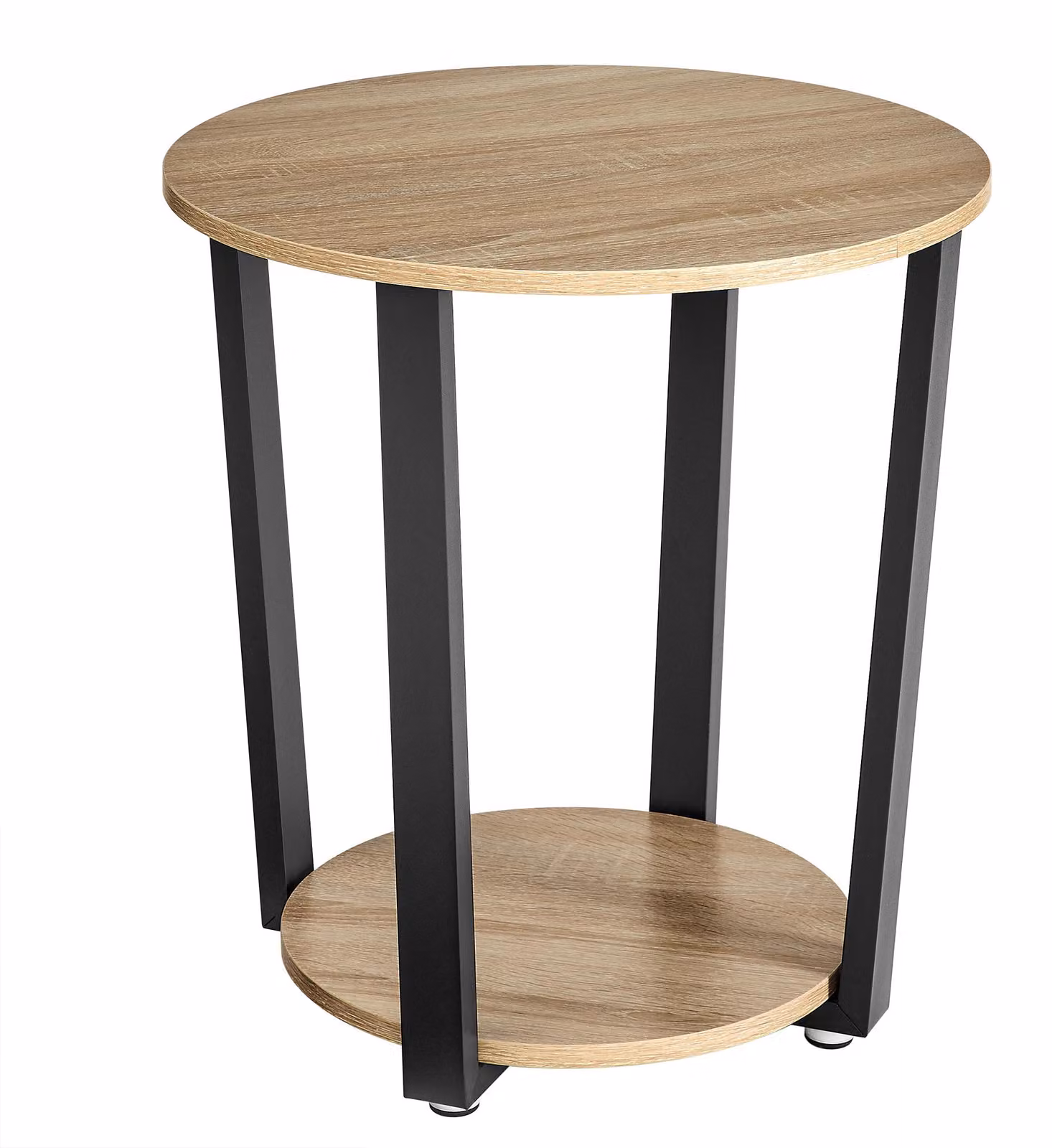 Tavolino da caffè OSKAR rovere sonoma rotondo 50 cm in stile loft per soggiorno e ufficio
